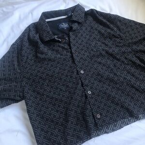 Silky Cropped Button Down - Vintage 90s Grunge Shirt Upcycled Crop Breathable